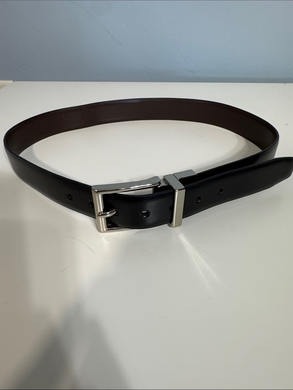 Chaps Reversible Black and Brown Kids Belt with Silver Buckle